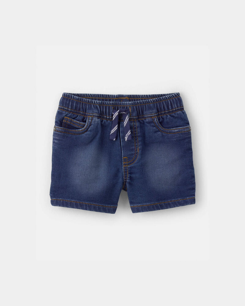 Baby Boy Denim Drawstring Shorts - Dark Wash, image 1 of 4 slides
