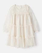 Toddler Girl Tulle Dress - Cream, image 1 of 5 slides