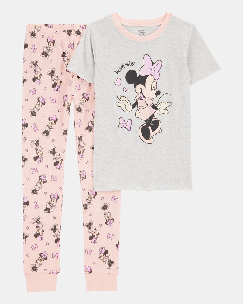 Kid Minnie Mouse Snug Fit Cotton 2-Piece Pajamas, image 1 of 3 slides