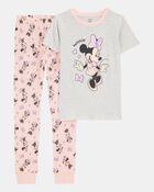 Kid Minnie Mouse Snug Fit Cotton 2-Piece Pajamas, image 1 of 3 slides
