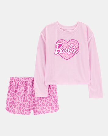 Kid Barbie Loose-Fit 2-Piece Pajamas - Pink, 