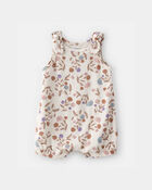 Baby Girl Floral Sleeveless Romper - Ivory, image 1 of 4 slides