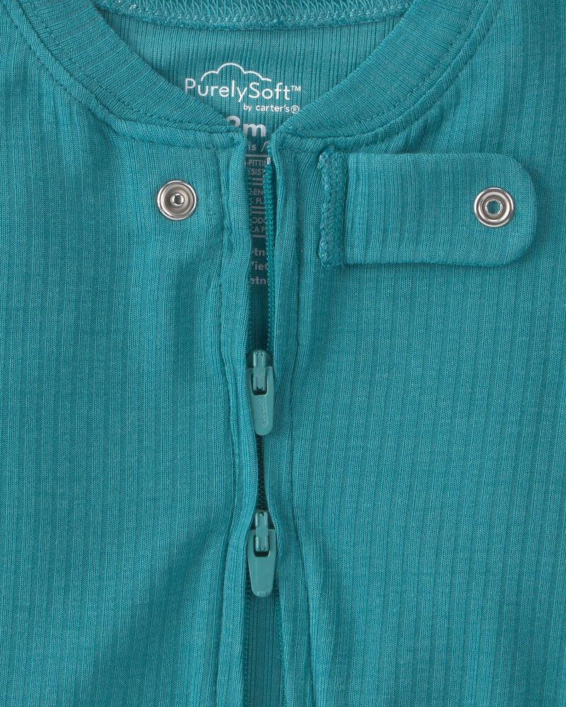 Baby PurelySoft Snug Fit 1-Piece Pajama - Blue, image 6 of 9 slides