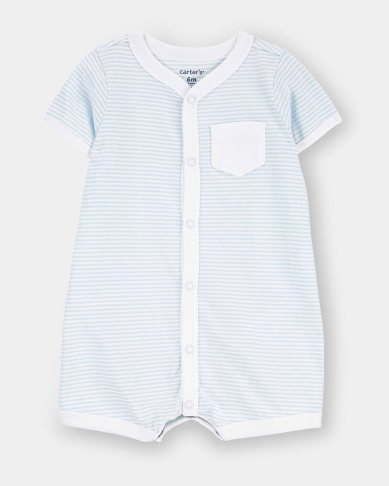 Baby Boy Cloud Romper - Blue, image 1 of 5 slides