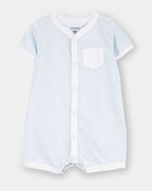 Baby Boy Cloud Romper - Blue, image 1 of 5 slides
