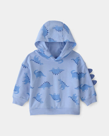 Baby Boy Dinosaur French Terry Hoodie - Blue, 