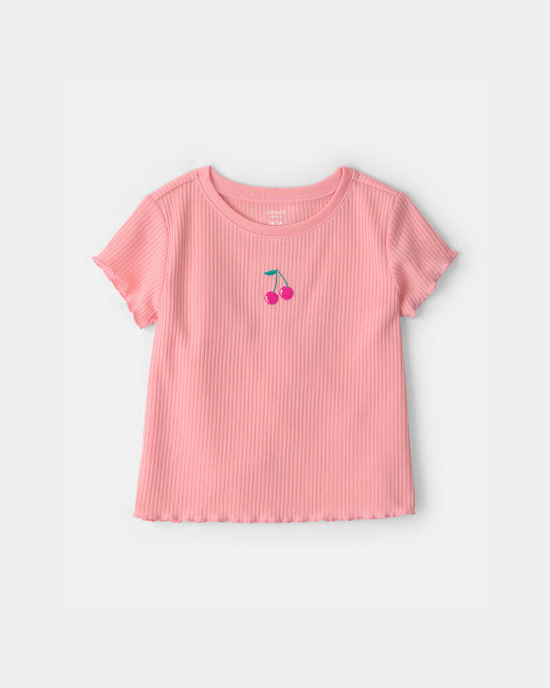 Toddler Girl Fruit Short-Sleeve Loose Fit 2-Piece Pajama Set - Pink, image 2 of 6 slides