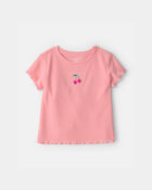 Toddler Girl Fruit Short-Sleeve Loose Fit 2-Piece Pajama Set - Pink, image 2 of 6 slides