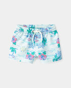 Baby Boy 2-Piece Tropical Beach Rashguard Trunk Set - Blue, image 4 of 6 slides