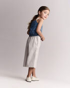 Toddler Girl Smocked Peplum Top in Chambray , image 6 of 6 slides