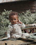 Baby Recycled Ribbed Velour Overalls, image 2 of 6 slides