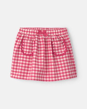 Toddler Girl Gingham Skort - Red, 