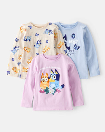 Toddler Girl 3-Pack Bluey&trade; Long-Sleeve Graphic Tees, 
