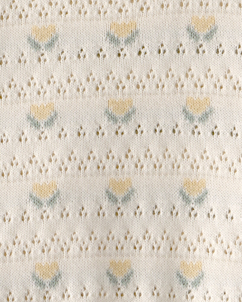 Baby Girl Organic Cotton Sweater Set in Honey Floral Print , image 4 of 5 slides