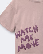 Toddler 'Watch Me Move' Rolled Cuff Tee - Mauve, image 3 of 6 slides