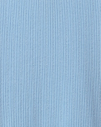 Girls Ruffle Ribbed Tank Top - Blue, 