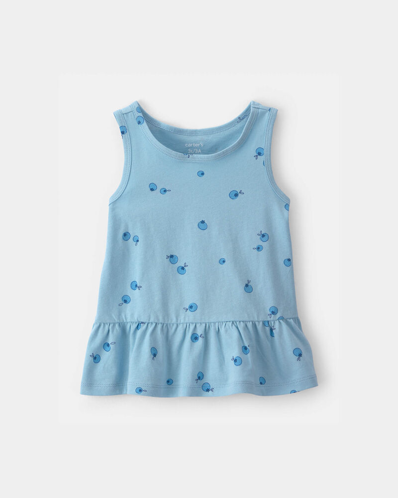 Toddler Girl Blueberry Peplum Tank Top - Blue, image 1 of 3 slides