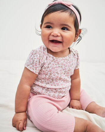 Baby Girl 3-Piece Floral Layering Set - Pink, 