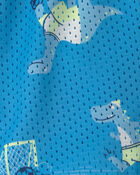 Toddler Boy Dinosaur Soccer Mesh Shorts - Blue, image 3 of 4 slides