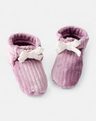 Baby Girl Velour Rib Booties - Pink , image 1 of 2 slides
