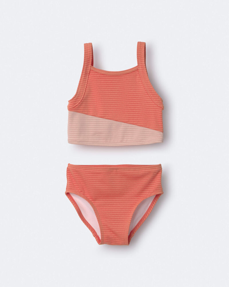 Toddler Girl Colorblock Tankini Set - Orange, image 2 of 7 slides