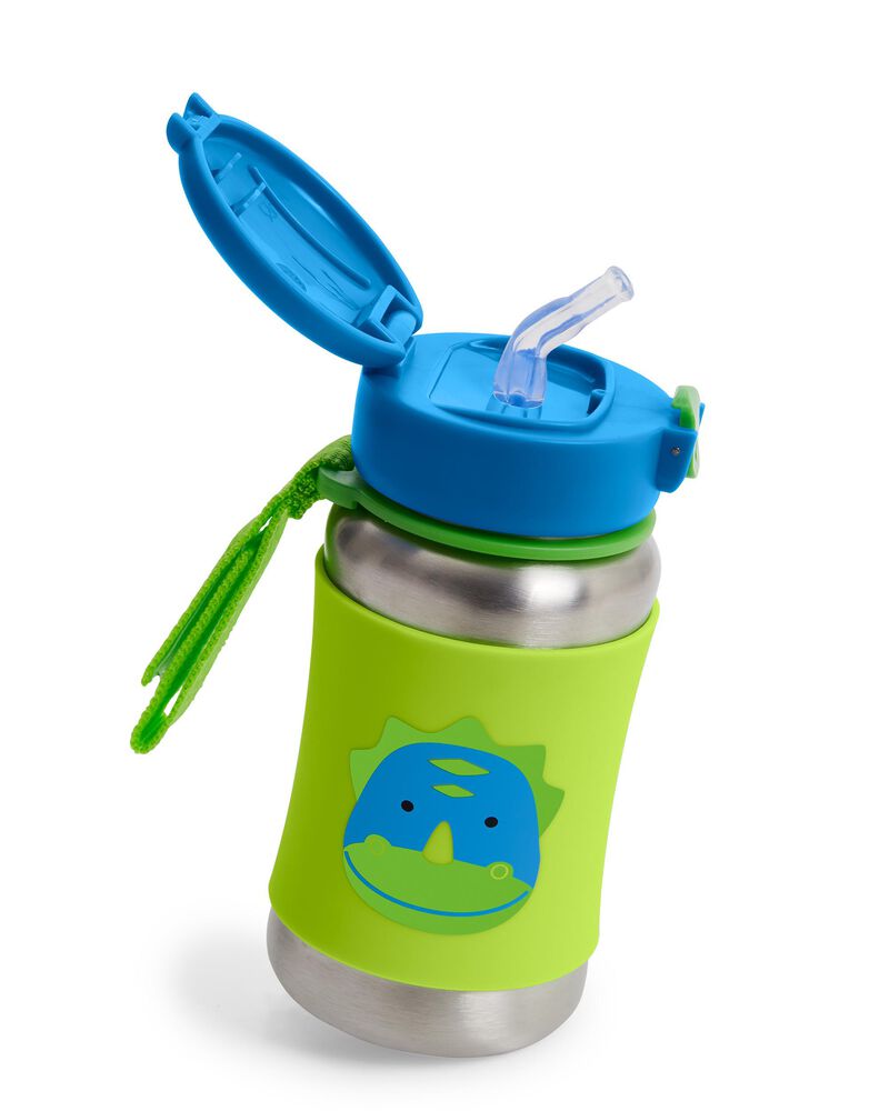 Zoo Stainless Steel Little Kid Straw Bottle - Dinosaur, image 3 of 3 slides