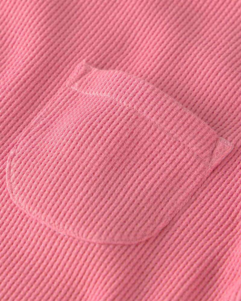 Baby Girl 2-Piece Organic Cotton Waffle Knit Top & Short Set, image 3 of 5 slides