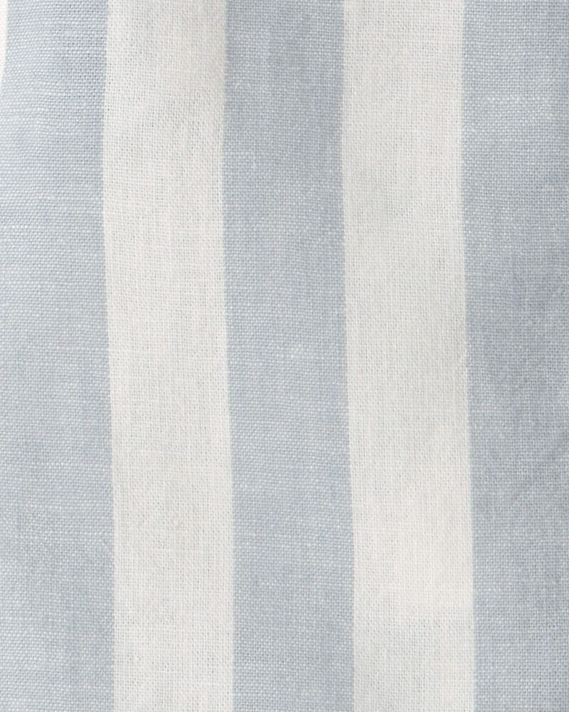 Baby Boy 2-Piece Stripe Romper Set - Blue/Ivory, image 4 of 6 slides