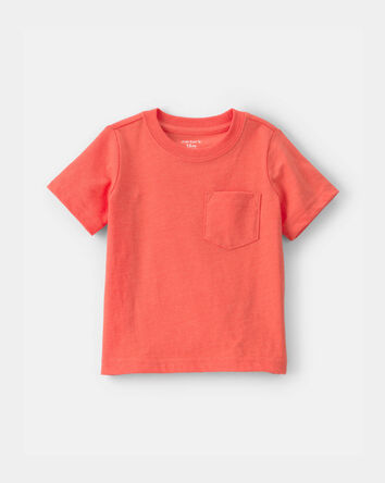 Baby Solid Pocket T-Shirt - Coral, 