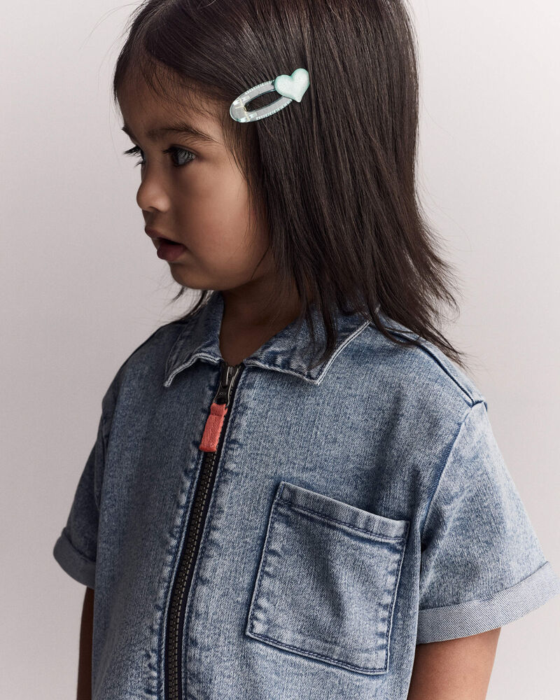 Toddler Girl Day Out&trade; Romper in Denim, image 6 of 6 slides