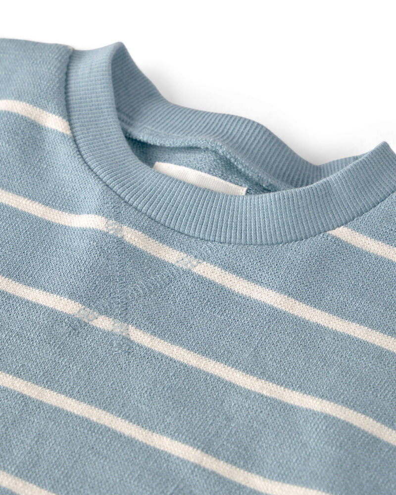 Toddler 2-Piece Organic Cotton Top & Short Set in Stripes, image 3 of 5 slides