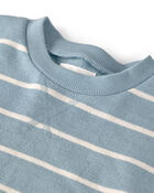 Toddler 2-Piece Organic Cotton Top & Short Set in Stripes, image 3 of 5 slides