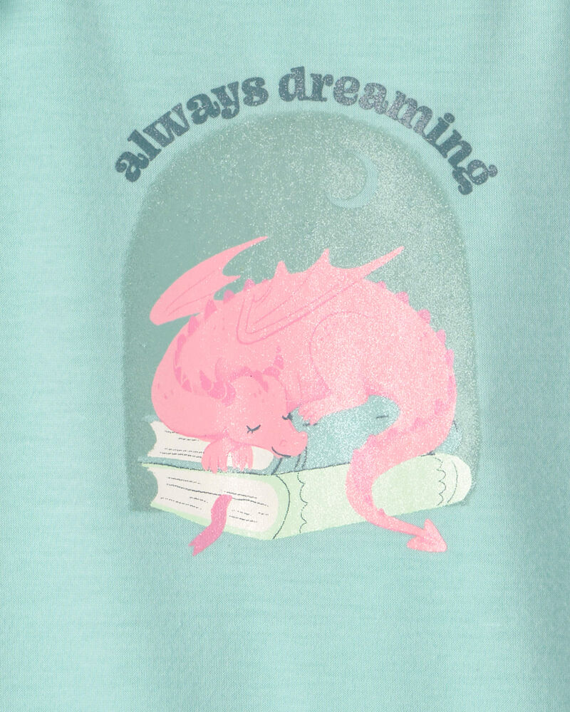 Girls 2-Pack Fairy Tale Dragon Loose Fit Night Gown - Blue/Ivory, image 3 of 5 slides