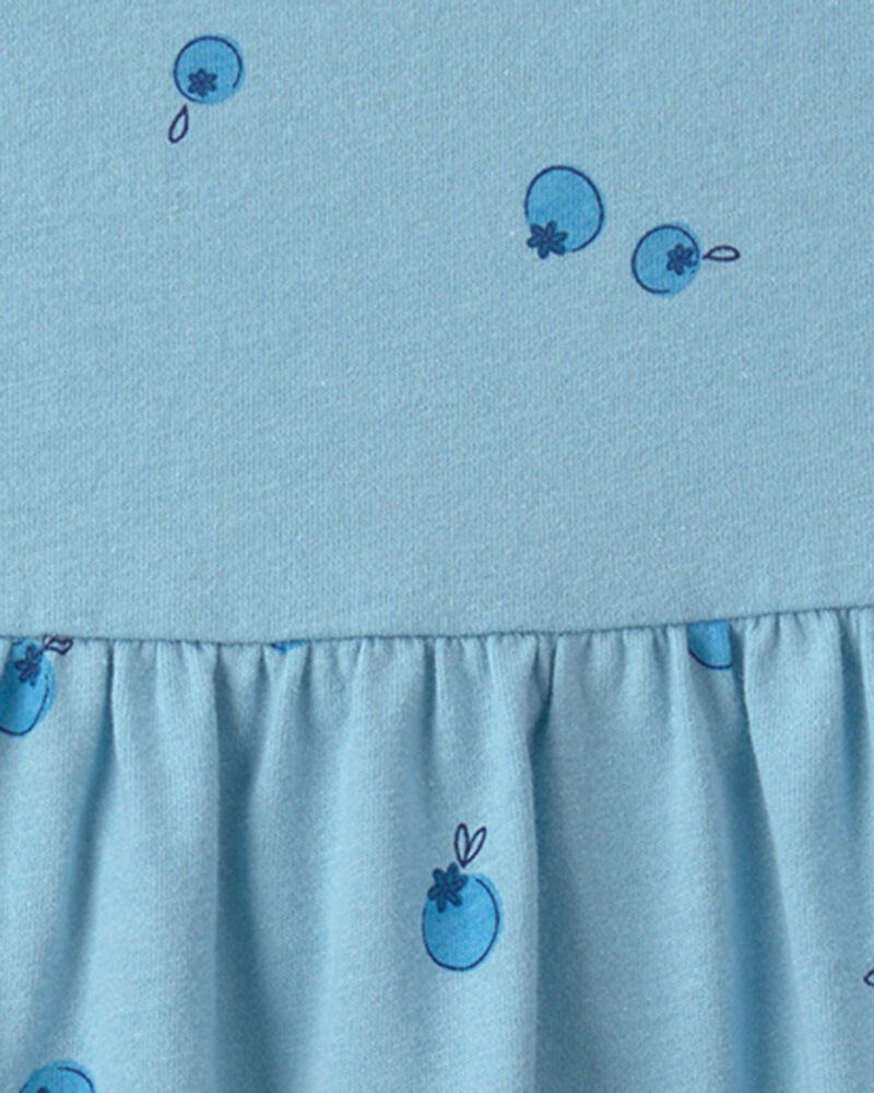 Baby Girl Blueberry Ruffle-Sleeve Dress - Blue, image 3 of 4 slides