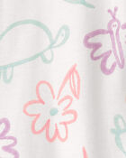 Baby Girl Floral 100% Cotton Snug Fit 1-Piece Pajama - White, image 3 of 4 slides