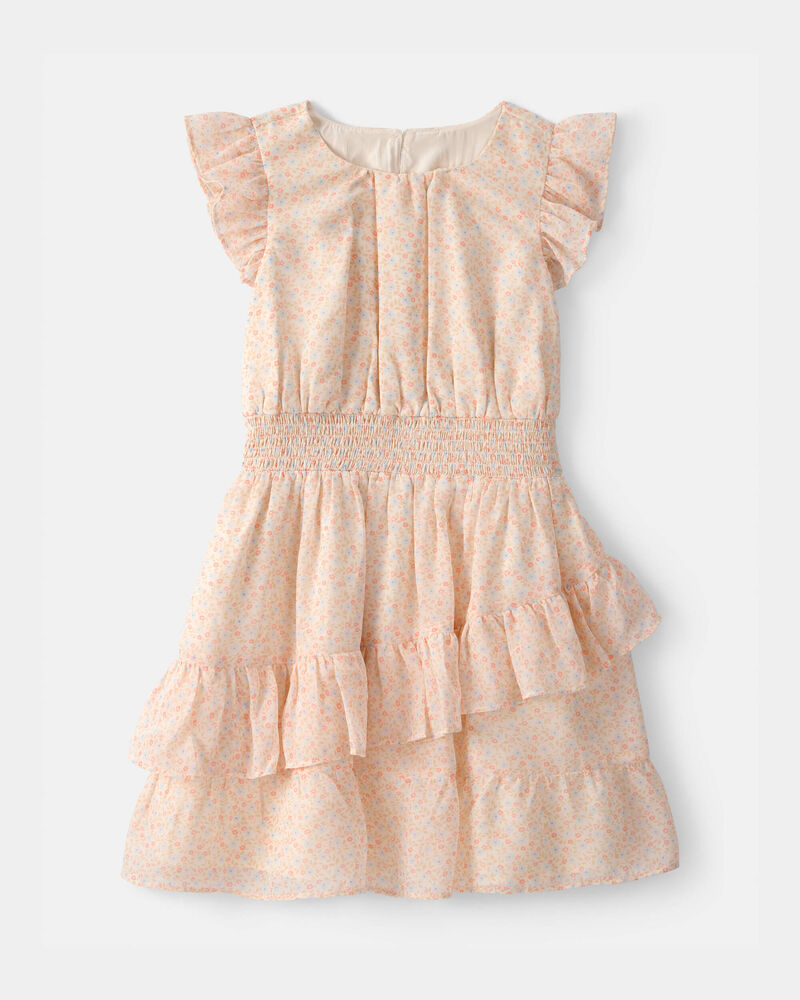 Girls 2-Piece Cardigan Sweater & Dress Set - Brown/White, image 2 of 7 slides