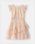 Girls 2-Piece Cardigan Sweater & Dress Set - Brown/White, image 2 of 7 slides
