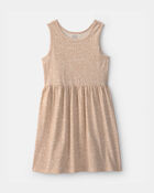 Girls Shell Short-Sleeve Knit Dress - Tan, image 1 of 4 slides