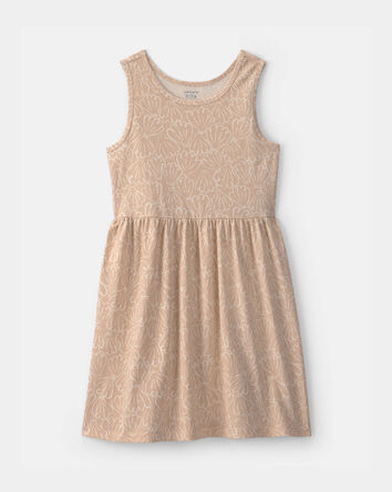 Girls Shell Short-Sleeve Knit Dress - Tan, 