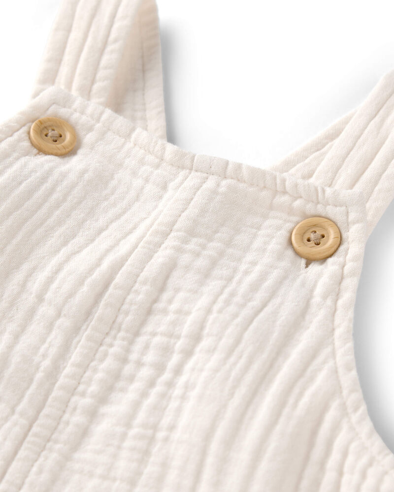 Baby Organic Cotton Gauze Shortalls, image 2 of 5 slides