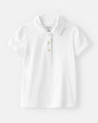 Toddler Pique Uniform Polo Shirt -  White, image 1 of 3 slides