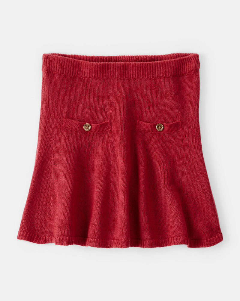 Girls Sweater-Knit Skirt - Red, image 1 of 3 slides