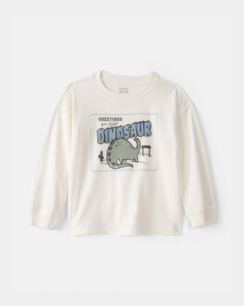 Toddler Boy Dinosaur Long-Sleeve Graphic Tee - Ivory, 