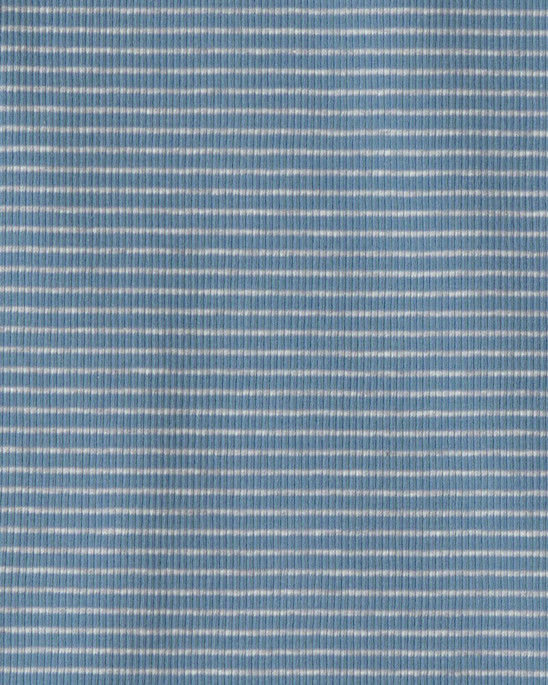 Kids 2-Piece Organic Cotton Ribbed Pajama Set in Stripes, image 3 of 4 slides