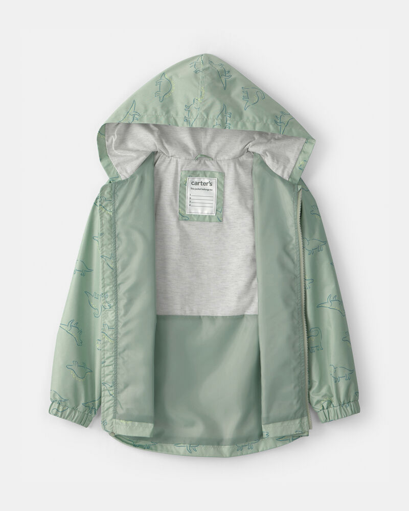 Boys Dinosaur Raincoat - Green, image 2 of 3 slides