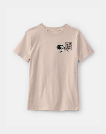 Kids Octopus Surf Graphic Tee - Tan, 