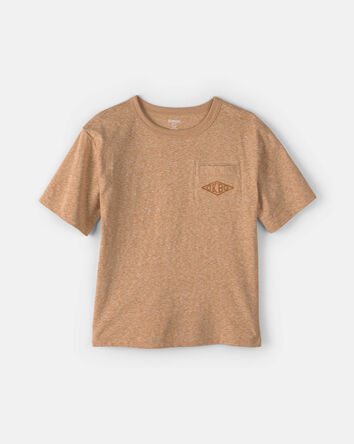 Kids OshKosh Logo Embroidered Pocket Graphic Tee - Tan, 