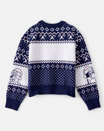 Girls Christmas Bluey&trade; Long-Sleeve Sweater - Blue, 