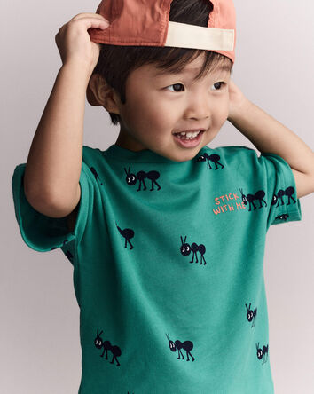Toddler Boy 'Stick With Me' Dolman Tee - Dark Green, 