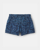 Toddler Girl Floral Denim Shorts - Dark Wash, image 2 of 4 slides